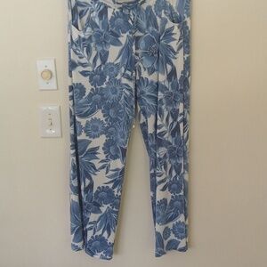 Beach break blue and white Palazzo pants / bathing suit cover up large boho